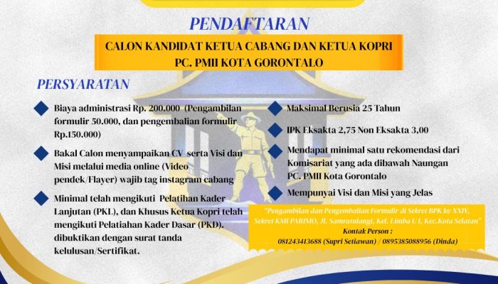 Dua Kandidat Maju, Konvercab XXIV PMII Kota Gorontalo Siap Tentukan Arah Kepemimpinan