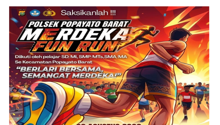Polsek Popayato Barat Gelar Merdeka Fun Run, IPTU Ilham Siplizand Ajak Generasi Muda Kobarkan Semangat Kemerdekaan