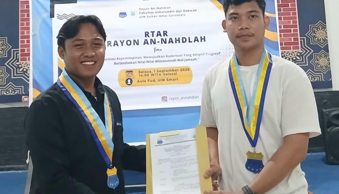 Estafet Kepemimpinan Berganti, Afdan Oli’i Nahkodai Rayon An-Nahdlah FUD UIN Sultan Amai Gorontalo